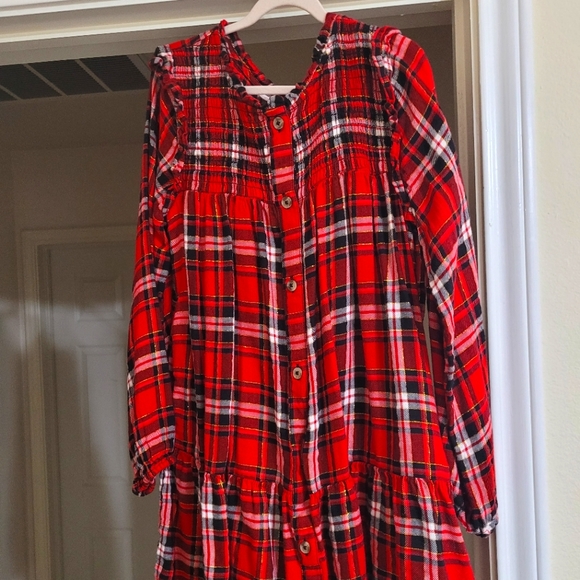 Cat and Jack red plaid dress size 10/12 - Picture 1 of 2
